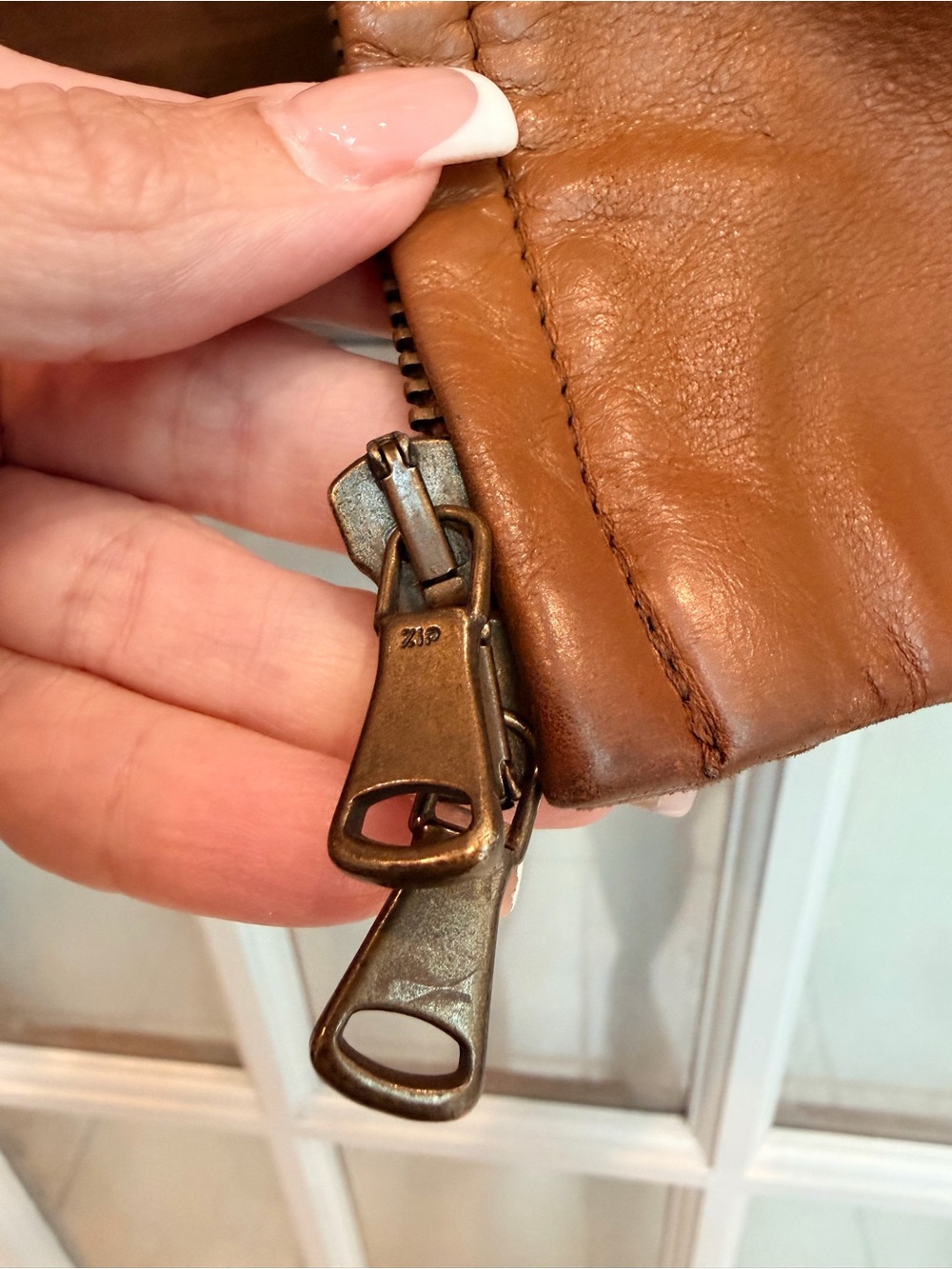 Vintage Gardini 70’s Made in Italy Chestnut Brown Leather Zip Moto Jacket Size M - Picture 8 of 16
